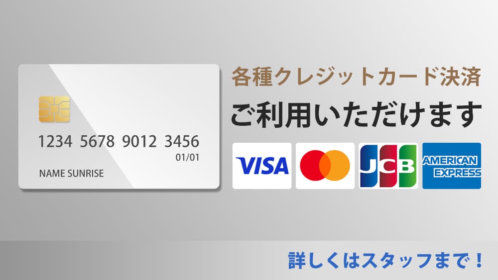 各種クレジットカード決済対応